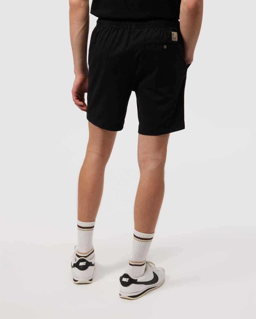 Short Psycho Bunny Willis Stretch Tencel Short Noir Homme | GPN-36965210